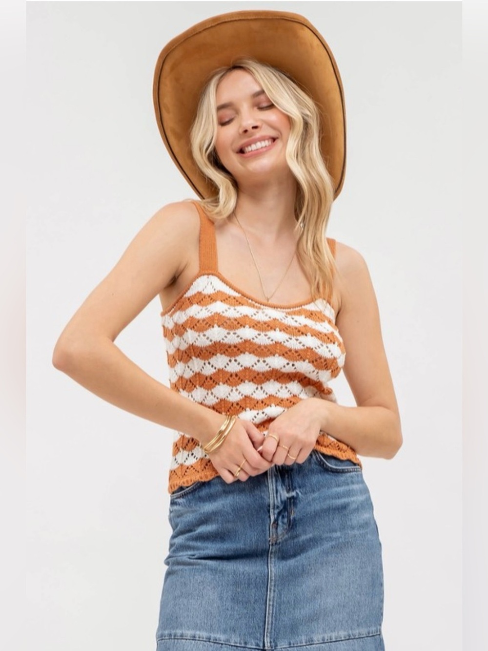 95.  SCALLOP KNIT TANK